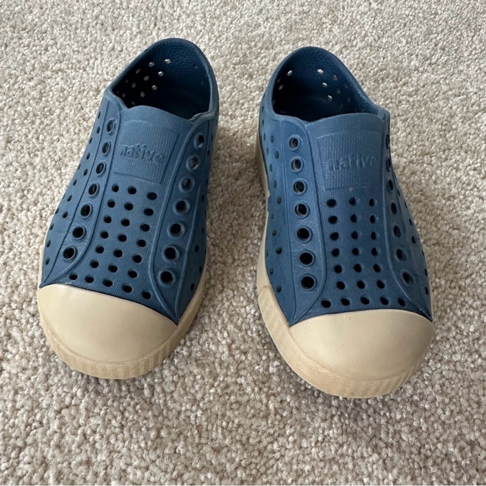 Native Blue and Cream Water Shoes with Perforated Design